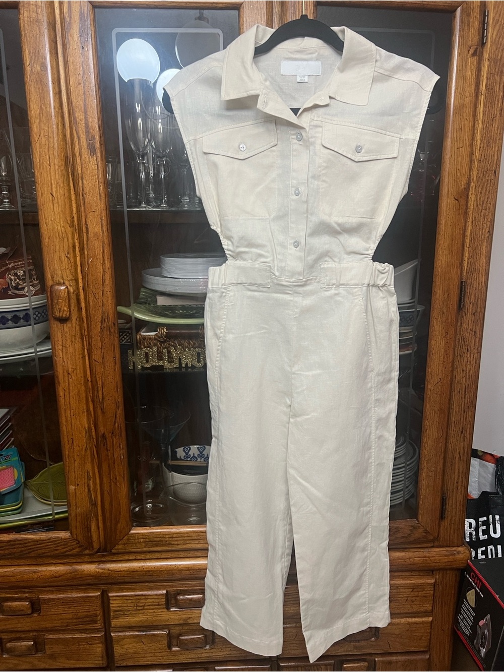Zara girls Cream cut out Jumpsuit